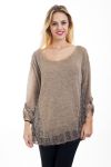 TUNIQUE MOHAIR EMPIECEMENT 4496 TAUPE