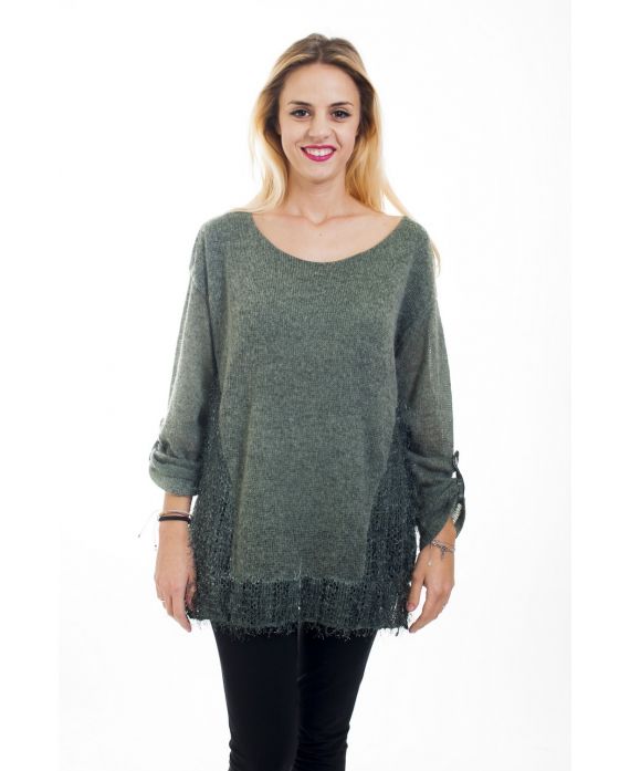 TUNIC MOHAIR EMPIECEMENT 4496 MILITARY GREEN