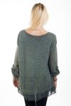 TUNIC MOHAIR EMPIECEMENT 4496 MILITARY GREEN