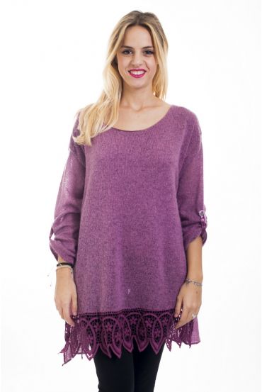 TUNIC MOHAIR LACE 4497 PURPLE