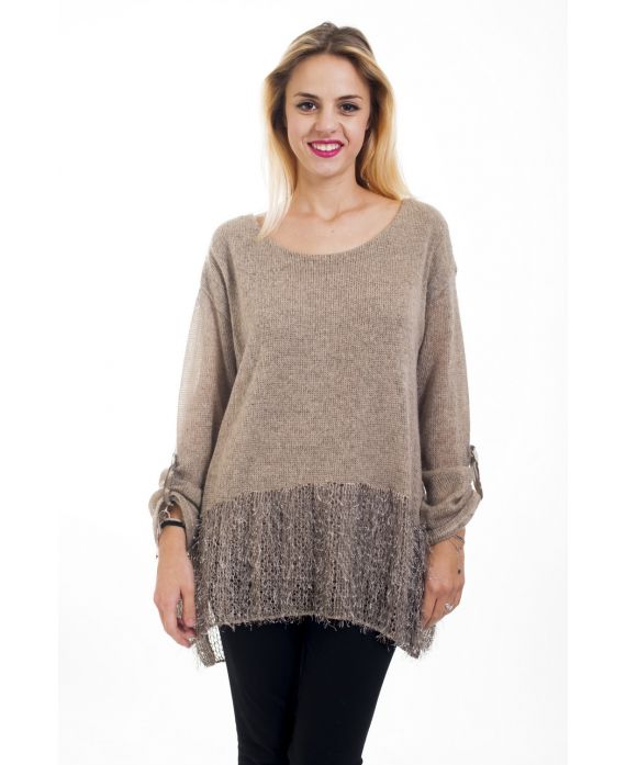 TUNIC MOHAIR EMPIECEMENT 4499 BEIGE