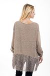 TUNIC MOHAIR EMPIECEMENT 4499 BEIGE