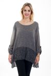 TUNIC MOHAIR EMPIECEMENT 4499 GRAY