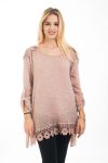 TUNICA IN PIZZO MOHAIR 4500 ROSA