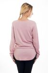 T-SHIRT MIT PERLEN-ROSA 4501