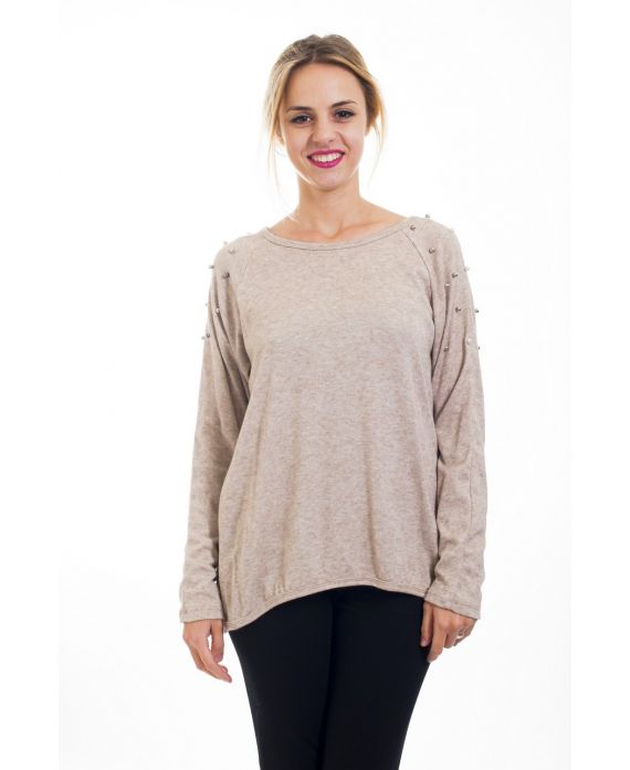 T-SHIRT ÄRMEL PERLEN 4504 BEIGE