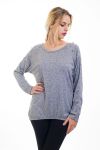 T-SHIRT MANCHES PERLES 4504 GRIS