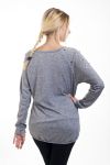 T-SHIRT MANCHES PERLES 4504 GRIS