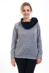 PULL ENCOLURE ZIPPE FOURRURE 4505 GRIS