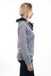 PULL COLLO ZIP PELLICCIA 4505 GRIGIO