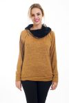 PULL COLLO ZIP PELLICCIA 4505 SENAPE