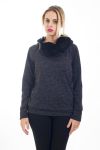 PULL COLLO ZIP PELLICCIA 4505 NERO