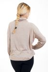 T-SHIRT MIT V-AUSSCHNITT ROLLT, PERLEN 4502 BEIGE