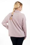 T-SHIRT COL ROULE PERLES 4502 ROSE