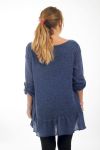 TUNIC MOHAIR EMPIECEMENT 4498 BLUE