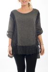 TUNIC MOHAIR EMPIECEMENT 4498 GRAY