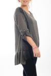 TUNIC MOHAIR EMPIECEMENT 4498 GRAY