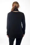 GRANDE TAILLE PULL IMPRIME + ECHARPE 4508 NOIR