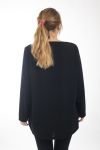 LARGE SIZE SWEATER LACE SHINY 4509 BLACK