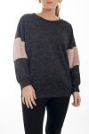 LARGE SIZE SWEATER FAUX FUR 4511 BLACK