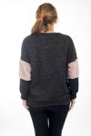 GRANDE TAILLE PULL FAUSSE FOURRURE 4511 NOIR