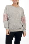 LARGE SIZE SWEATER FAUX FUR 4511 GRAY