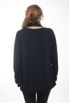 LARGE SIZE SWEATER + SCARF LACE 4513 BLACK