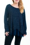 GROOT FORMAAT TUNIEK DRAPEE GLANS 4520 NAVY