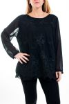 GROOT FORMAAT TUNIEK TOP LACE SUPERPOSEE 4519 ZWART