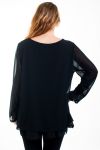 GROOT FORMAAT TUNIEK TOP LACE SUPERPOSEE 4519 ZWART