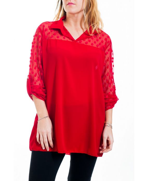 GRAN TAMAÑO DE LA BLUSA, BI-SUJETO 4518 ROJO