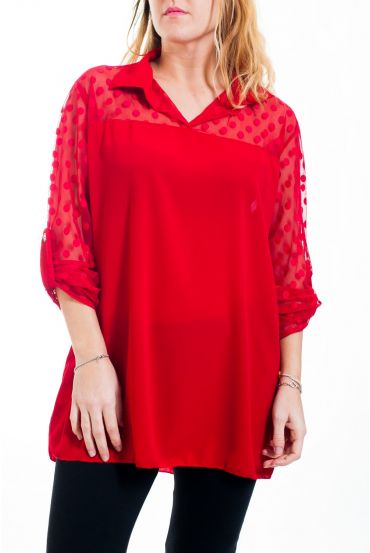 GRAN TAMAÑO DE LA BLUSA, BI-SUJETO 4518 ROJO