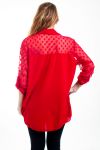 GRAN TAMAÑO DE LA BLUSA, BI-SUJETO 4518 ROJO