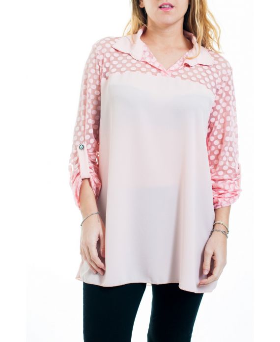 GROOT FORMAAT BLOUSE, BI-ONDERWERP 4518 ROZE