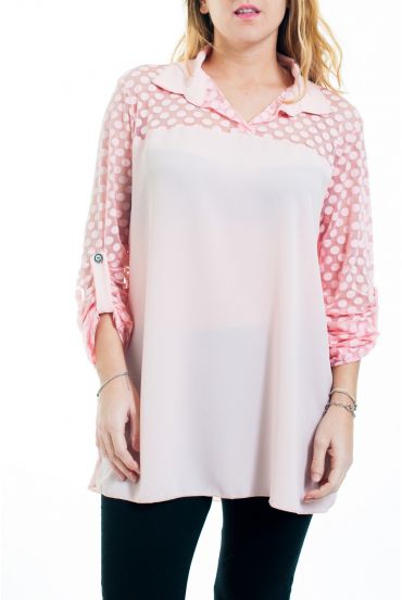 BIG SIZE BLOUSE, BI-SUBJECT 4518 PINK