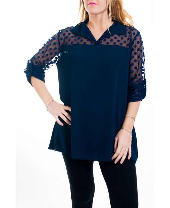 GROOT FORMAAT BLOUSE, BI-ONDERWERP 4518 MARINE