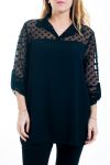 BIG SIZE BLOUSE, BI-SUBJECT 4518 BLACK