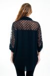 GRAN TAMAÑO DE LA BLUSA, BI-SUJETO 4518 NEGRO