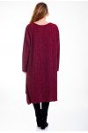 GRANDE TAILLE ROBE EFFET BRILLANT 4517 BORDEAUX