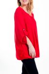 GRAN TAMAÑO DE LA BLUSA DE ENCAJE Y STRASS 4515 ROJO