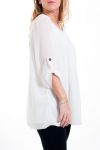 GRANDE TAILLE BLOUSE DENTELLE ET STRASS 4515 BLANC