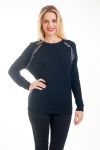 PULLOVER A ŒILLETS 4451 NOIR