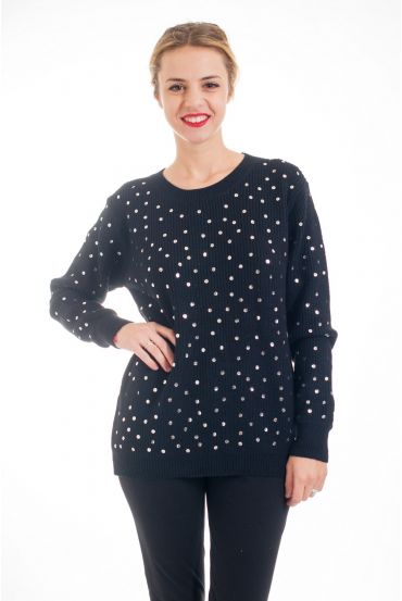 PULLOVER PAILLETE 4482 NEGRO