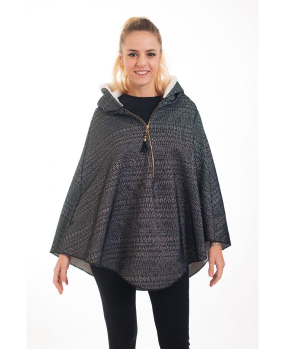 CAPE FAUX FUR 4554 ZWART