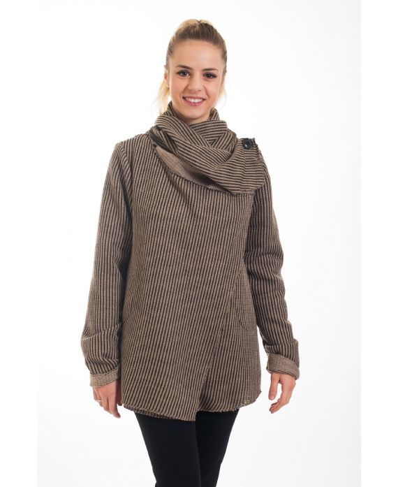 GIACCA COLLO HA IL PULSANTE 4552 BEIGE