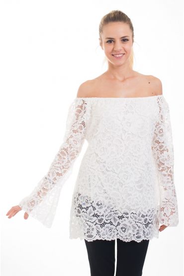 TUNIQUE DENTELLE 4535 BLANC