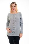 PULLOVER AJOURE 4538 GRAU