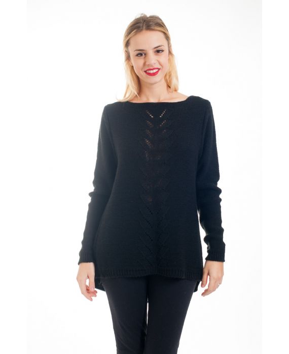 PULLOVER AJOURE 4538 NEGRO