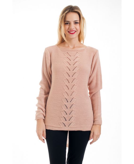 PULLOVER AJOURE 4538 ROSE