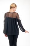 BLOUSE EMPIECEMENT DENTELLE 4529 NOIR